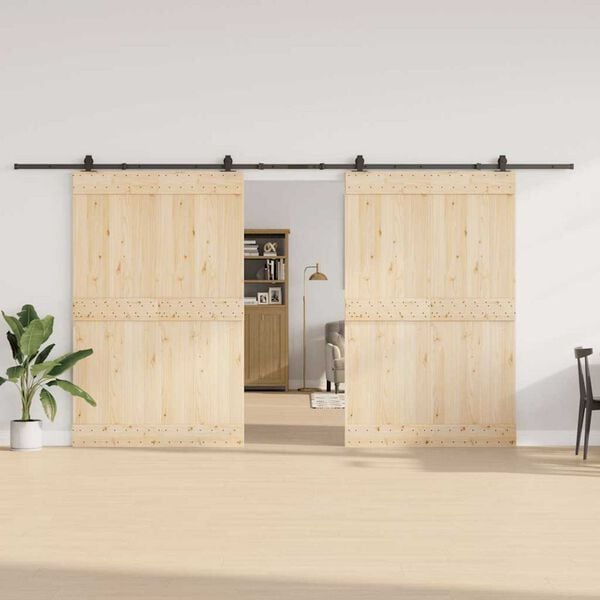 vidaXL Sliding Door Hardware Kit 427 cm Steel Black