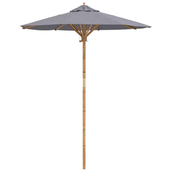 vidaXL Garden Parasol Dark Grey &Oslash; 180 x 230 cm Bamboo