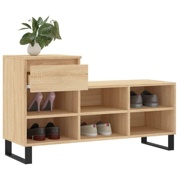 vidaXL Shoe Cabinet Sonoma Oak 102x36x60 cm Engineered Wood