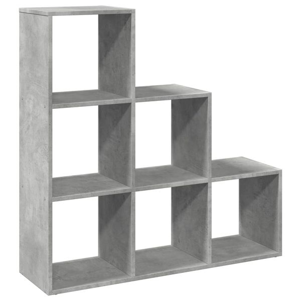 vidaXL Room Divider Bookcase&nbsp;3-Tier&nbsp;Concrete Grey 99x29x99 cm Engineered Wood