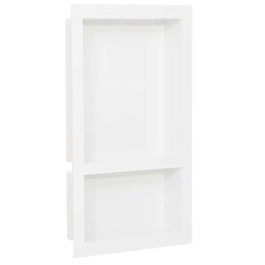 vidaXL Shower Niche with 2 Compartments High Gloss White 41x69x9 cm