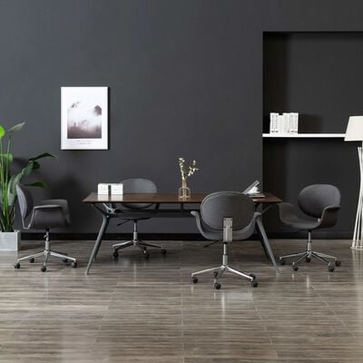 vidaXL Swivel Dining Chairs 4 pcs Grey Fabric