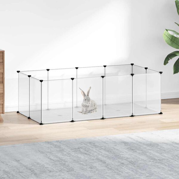 vidaXL Small Animal Cage Transparent 144x74x46.5 cm PP and Steel