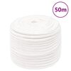 vidaXL Boat Rope Full White 12 mm 50 m Polypropylene