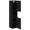 vidaXL Bathroom Cabinet Black Oak 30 x 30 x 130 cm Engineered Wood