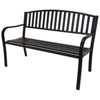ProGarden Garden Bench Metal 127x50x85 cm Black