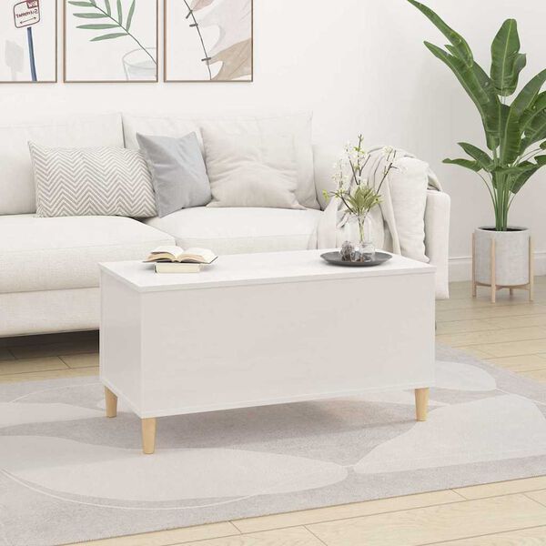vidaXL Coffee Table High Gloss White 90x44.5x45 cm Engineered Wood