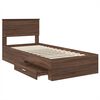vidaXL Bed Frame Brown Oak and Silver 75 x 190 cm Engineered Wood