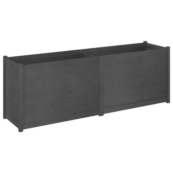 vidaXL Garden Planter Grey 200x50x70 cm Solid Pinewood