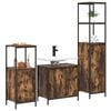 vidaXL Bathroom Furniture Set with Shelf 3 pcs Smoked Oak and Black