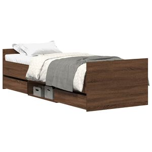 vidaXL Bed Frame without Mattress Brown Oak 90x200 cm