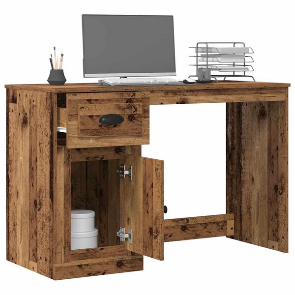 vidaXL Desk with Drawer Old Wood 50 x 115 x 75 cm Engineered Wood