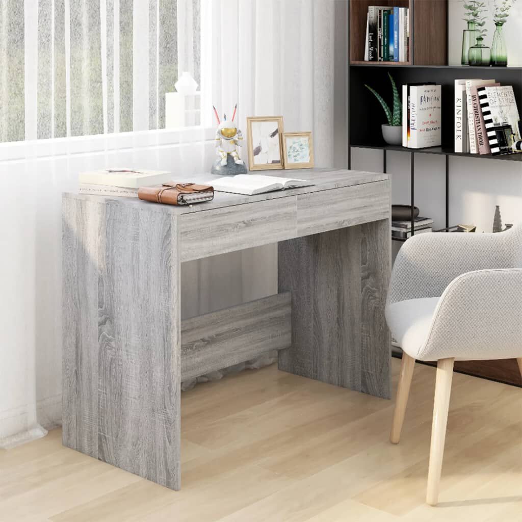 vidaXL Desk Grey Sonoma 101x50x76.5 cm Engineered Wood vidaXL