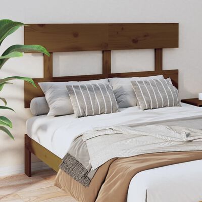 vidaXL Bed Headboard Honey Brown 124x3x81 cm Solid Wood Pine