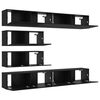 vidaXL TV Cabinet Set Wall-mounted 6 pcs Black Oak Engineered Wood