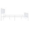 vidaXL Metal Bed Frame without Mattress with Footboard White 180x200cm