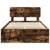 vidaXL Bed Frame Smoked Oak 120 x 200 cm Solid Pine Wood
