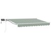 vidaXL Manual Awning Frame with LEDs Green and White 3 x 2.5 m