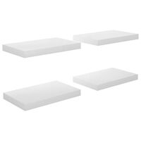 vidaXL Floating Wall Shelves 4 pcs High Gloss White 40x23x3.8 cm MDF