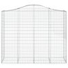 vidaXL Arched Gabion Baskets 11 pcs 200x50x160/180 cm Galvanised Iron