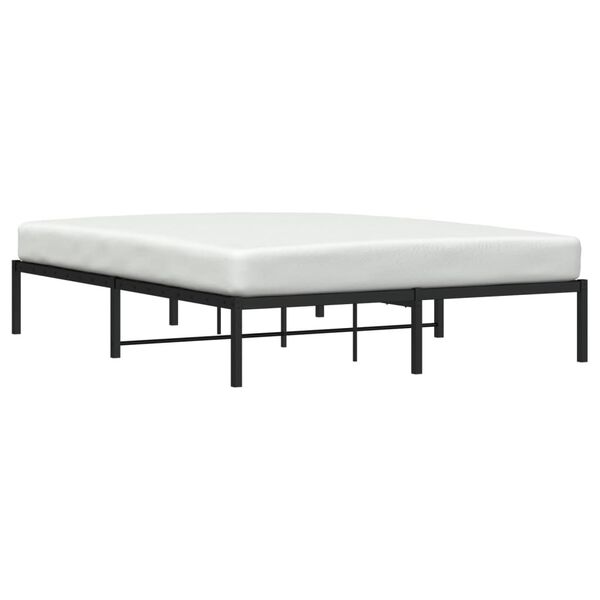 vidaXL Metal Bed Frame without Mattress Black 150x200cm