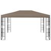 vidaXL Gazebo with LED String Lights 4x3 m Taupe