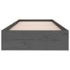 vidaXL Bed Frame without Mattress Grey Solid Wood 75x190 cm Small Single Small Single