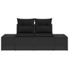 vidaXL Garden Sofa Black 123 x 62 x 69cm Poly Rattan