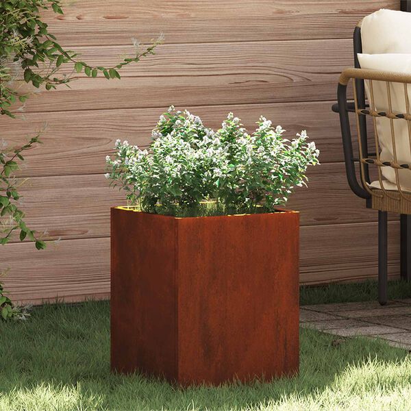 vidaXL Garden Planter Weathering Steel 32 x 32 x 40 cm