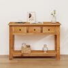 vidaXL Console Table 110x35x75 cm Solid Oak Wood