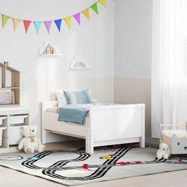 vidaXL Bed Frame with Headboard White 80 x 200 cm Engineered Wood