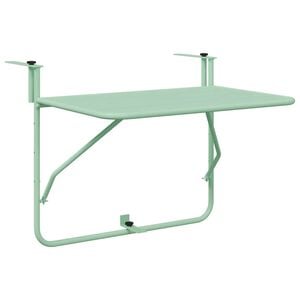 vidaXL Hanging Balcony Table Folding Mint Green 60 x 39 x 65 cm Steel
