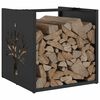 vidaXL Firewood Rack Black 40x40x40 cm Cold-rolled steel