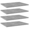vidaXL Bookshelf Boards 4 pcs Concrete Grey 40x30x1,5 cm Engineered Wood