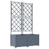 vidaXL Garden Planter 2 pcs LiGht Grey 80 x 40 x 143 cm PP