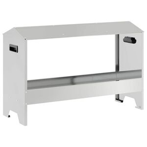 vidaXL Chicken Feeding Trough Silver 81 x 32 x 53.5 cm