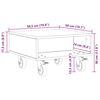 vidaXL Side Table with Wheels Old Wood 50.5 x 50 x 30 cm