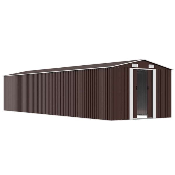 vidaXL Garden Shed Brown 257x779x181 cm Galvanised steel