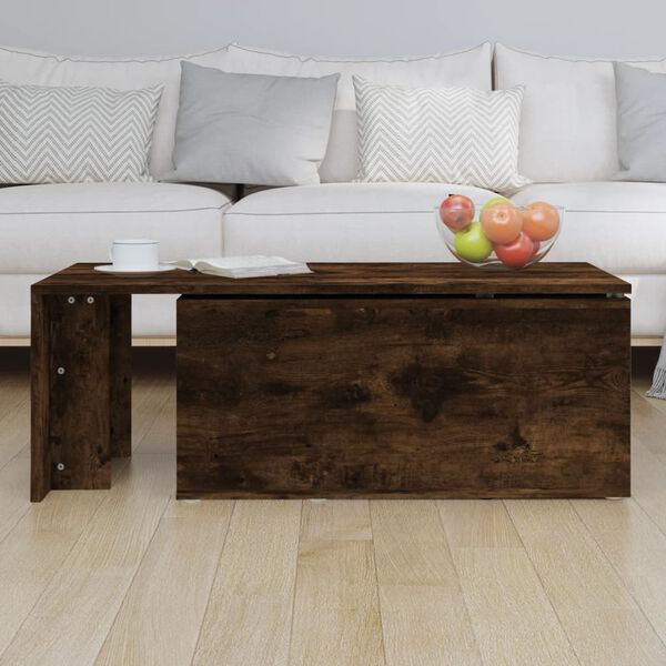 vidaXL Coffee Table Smoked Oak 150x50x35 cm Engineered Wood