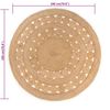 vidaXL Area Rug Braided Design Jute 180 cm Round