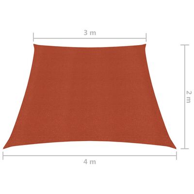 vidaXL Sunshade Sail 160 g/m² Terracotta 3/4x2 m HDPE