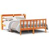 vidaXL Bed Frame with Headboard without Mattress Wax Brown 120x190 cm Small Double