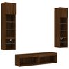 vidaXL 6 Piece TV Wall Units with LED Brown Oak Engineered Wood