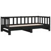 vidaXL Pull-out Day Bed without Mattress Black 2x(90x190)cm