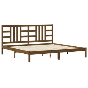 vidaXL Bed Frame without Mattress Honey Brown 200x200 cm Solid Wood