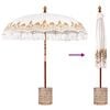 vidaXL Balinese Parasol Cream 215 x 215 x 260 cm Cotton and solid wood