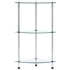 vidaXL 3-Tier Shelf Transparent 30x30x67 cm Tempered Glass