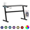 vidaXL Gaming Desk LED with Z Shape Black 110x60x75 cm