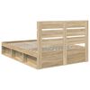 vidaXL Bed Frame with Headboard Sonoma 140 x 200 cm Solid Pine Wood