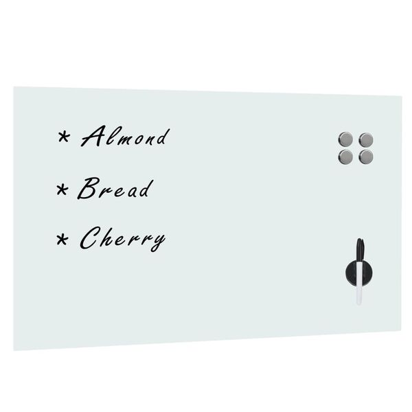 vidaXL Wall Mounted Magnetic Whiteboard Glass 100x60 cm